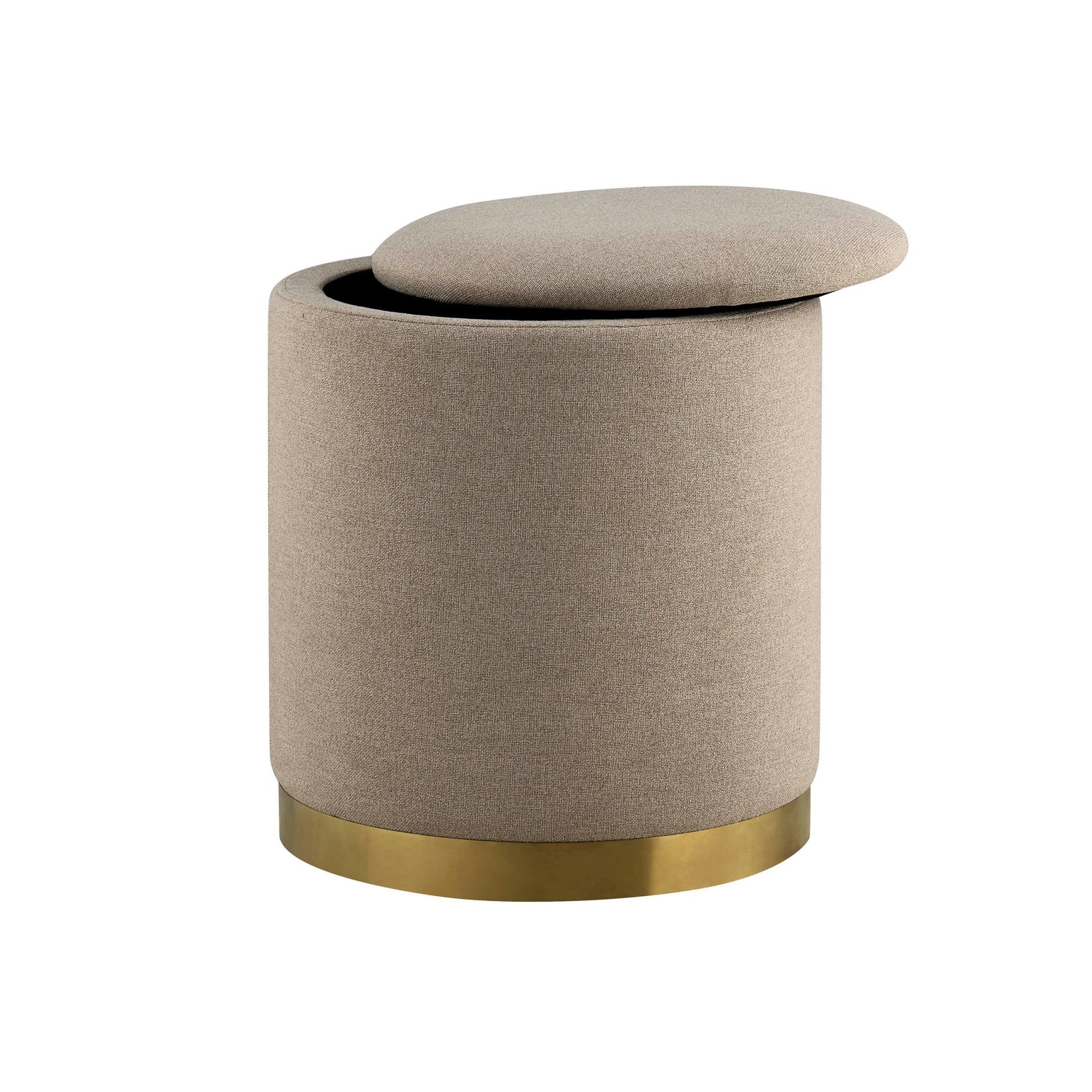 Adelaide Gold Base Storage Stool - Oatmeal - DUSK