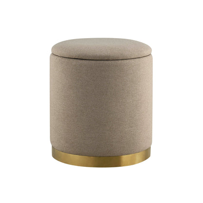 Adelaide Gold Base Storage Stool - Oatmeal - DUSK