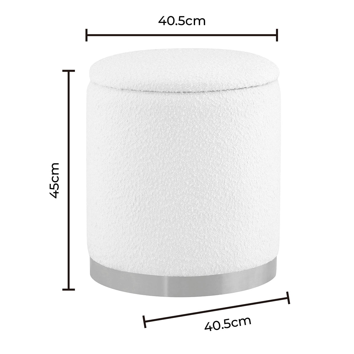 Adelaide Gold Base Storage Stool - Oatmeal - DUSK