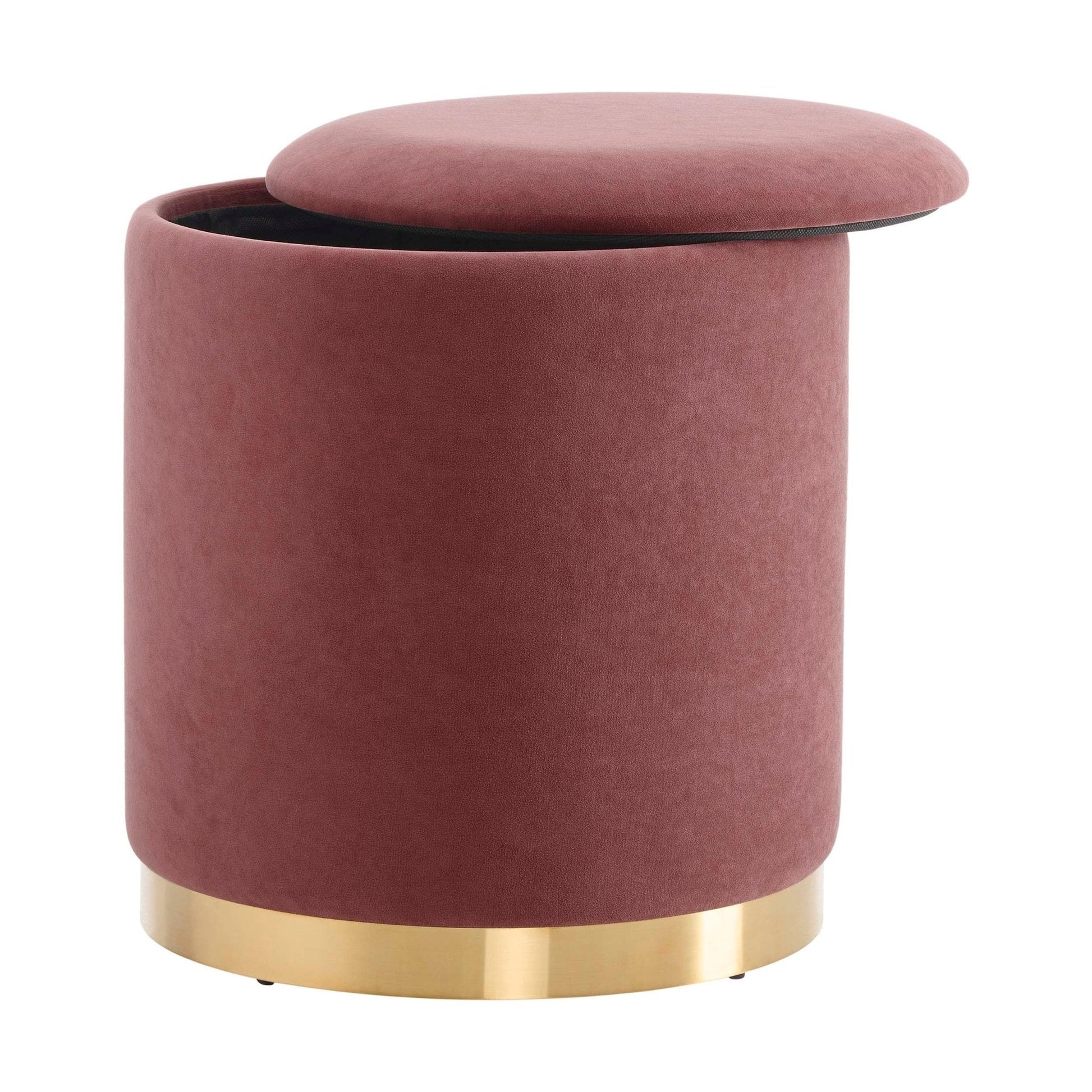 Adelaide Gold Base Storage Stool - Pink - DUSK