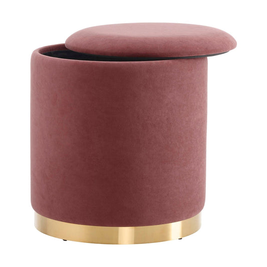 Adelaide Gold Base Storage Stool - Pink - DUSK