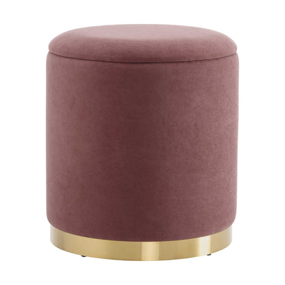 Adelaide Gold Base Storage Stool - Pink - DUSK