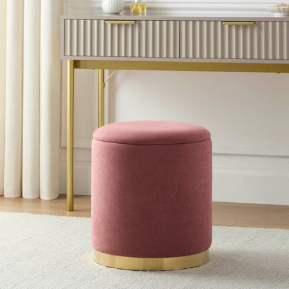 Adelaide Gold Base Storage Stool - Pink - DUSK