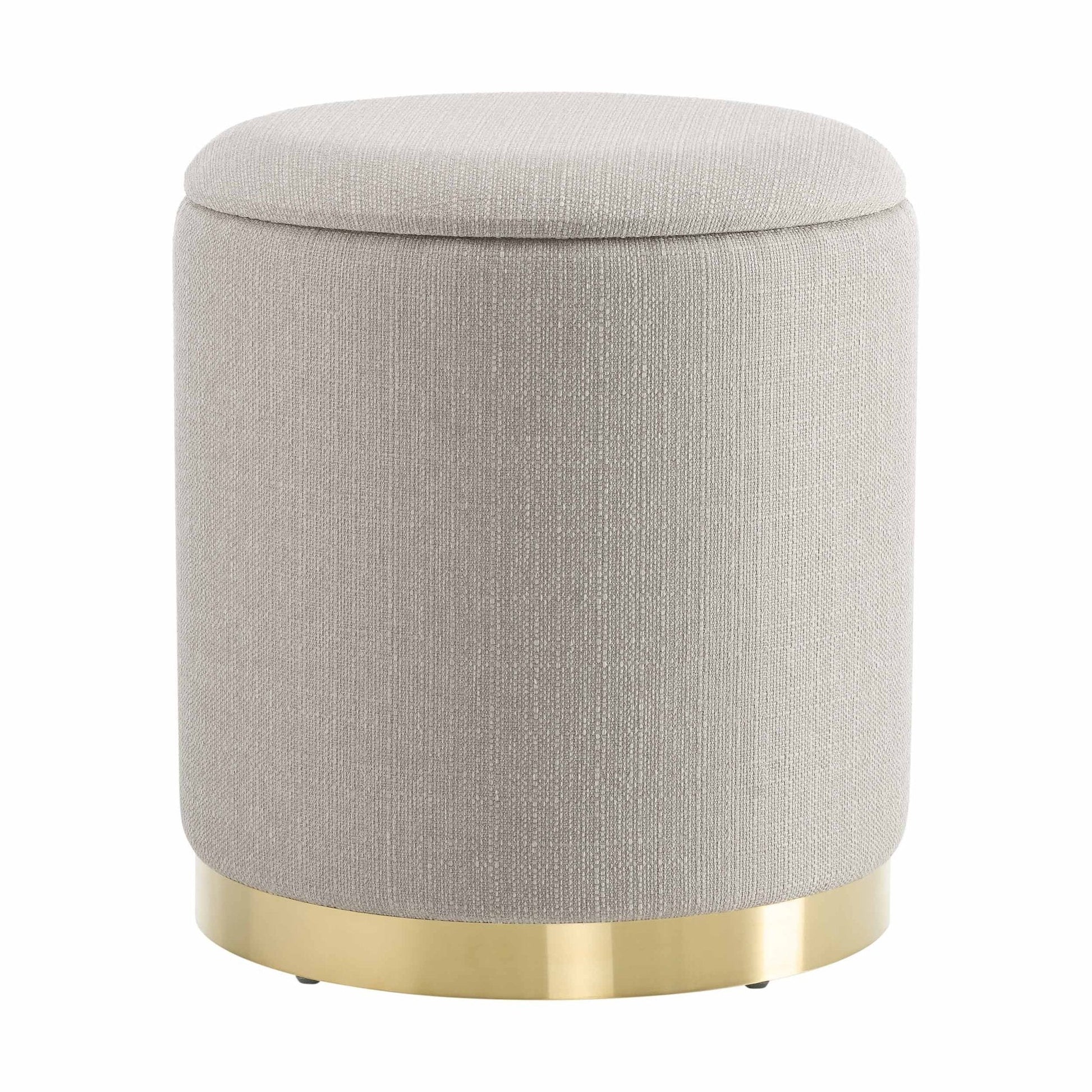 Adelaide Gold Base Storage Stool - Stone Grey - DUSK