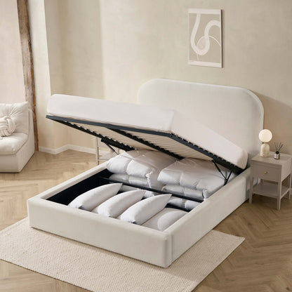 Aintree Ottoman Storage Bed - Teddy Cream - DUSK