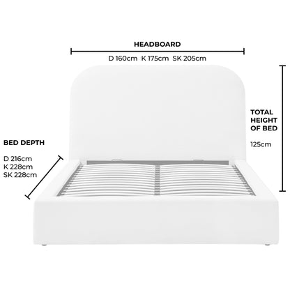 Aintree Ottoman Storage Bed - Teddy Cream - DUSK