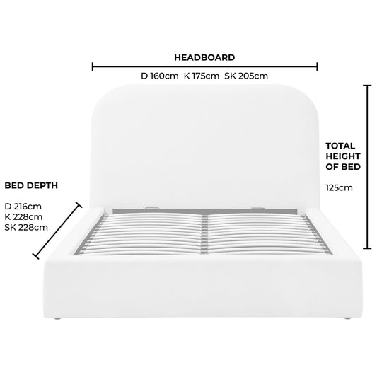 Aintree Ottoman Storage Bed - Teddy Cream - DUSK
