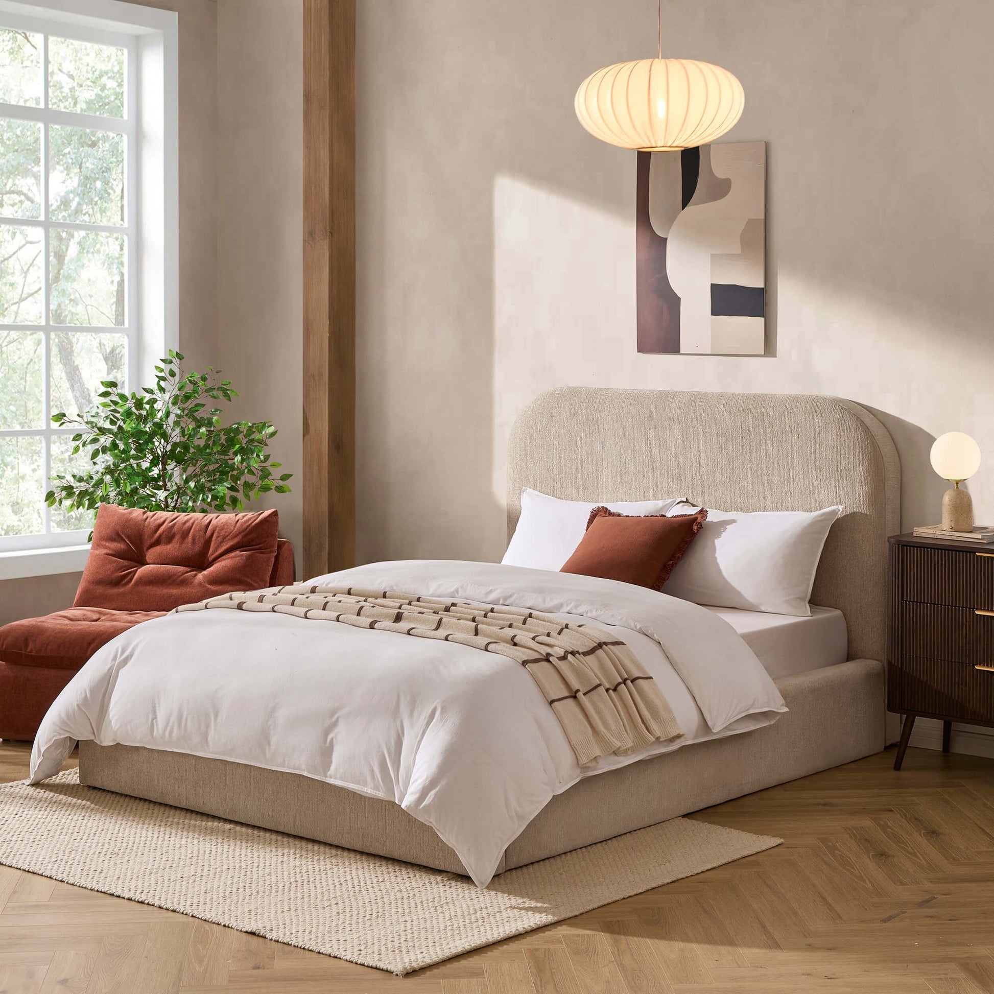 Aintree Ottoman Storage Bed - Textured Oatmeal - DUSK