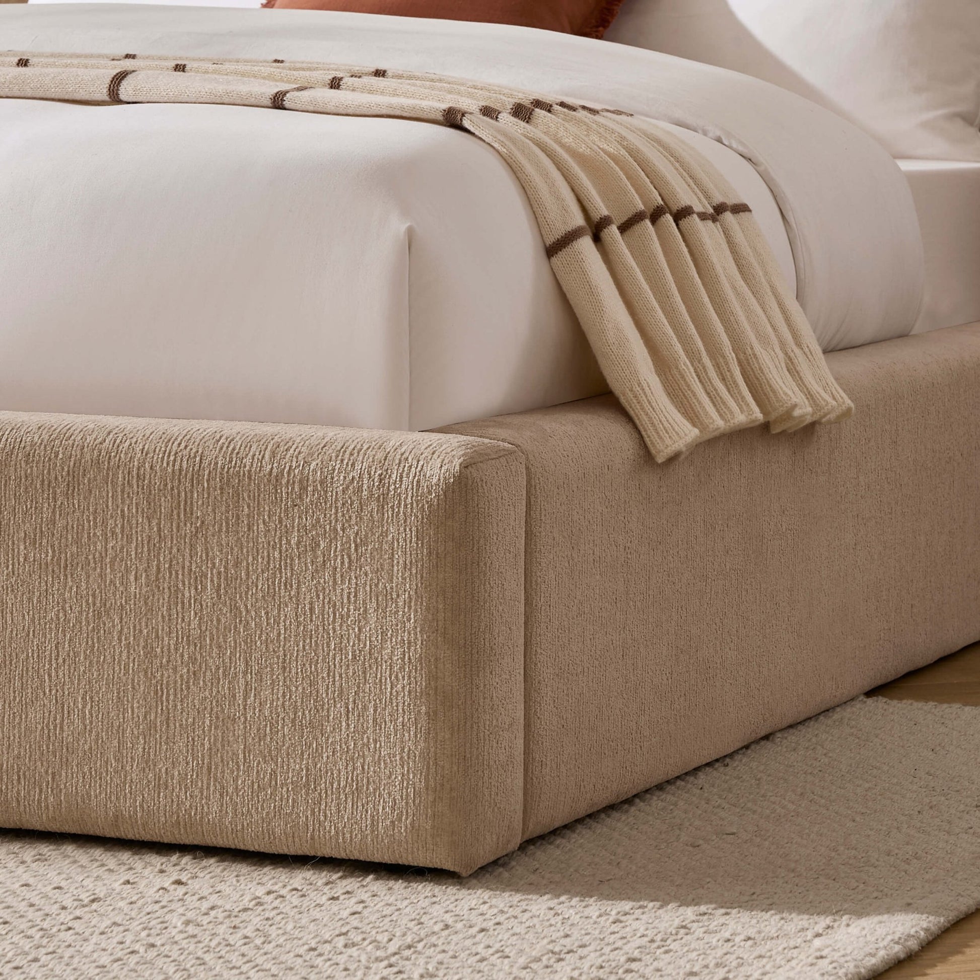 Aintree Ottoman Storage Bed - Textured Oatmeal - DUSK