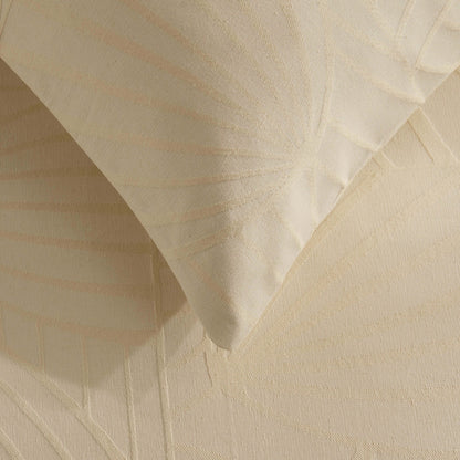 Alanna Linen Look Jacquard 100% Cotton Duvet Cover & Pillowcase Set - Natural - DUSK