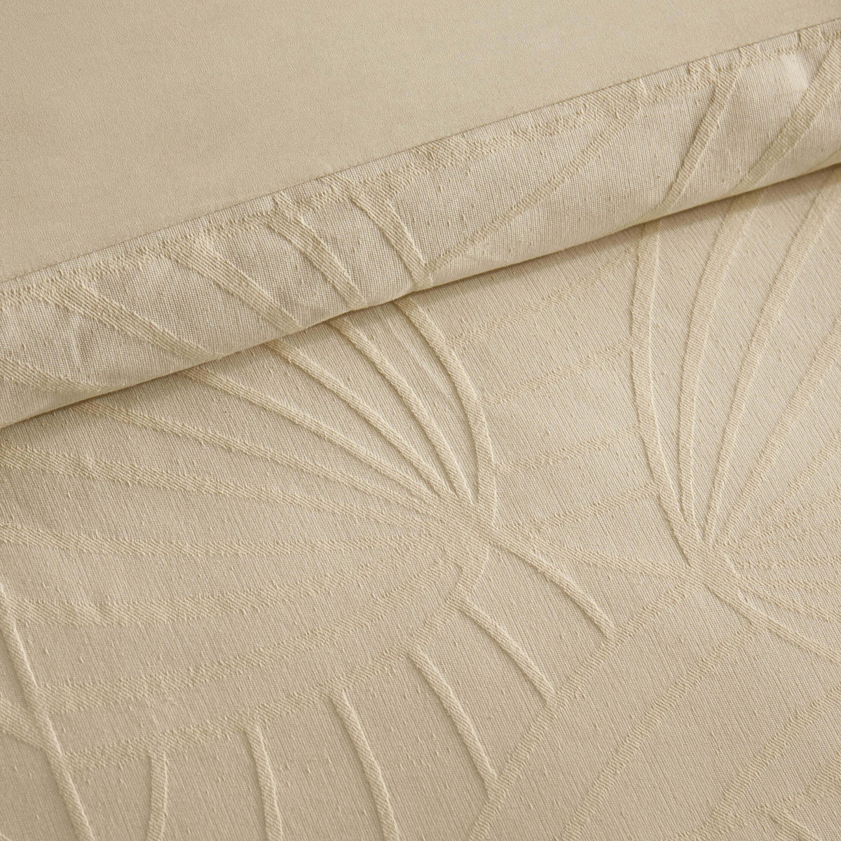 Alanna Linen Look Jacquard 100% Cotton Duvet Cover & Pillowcase Set - Natural - DUSK