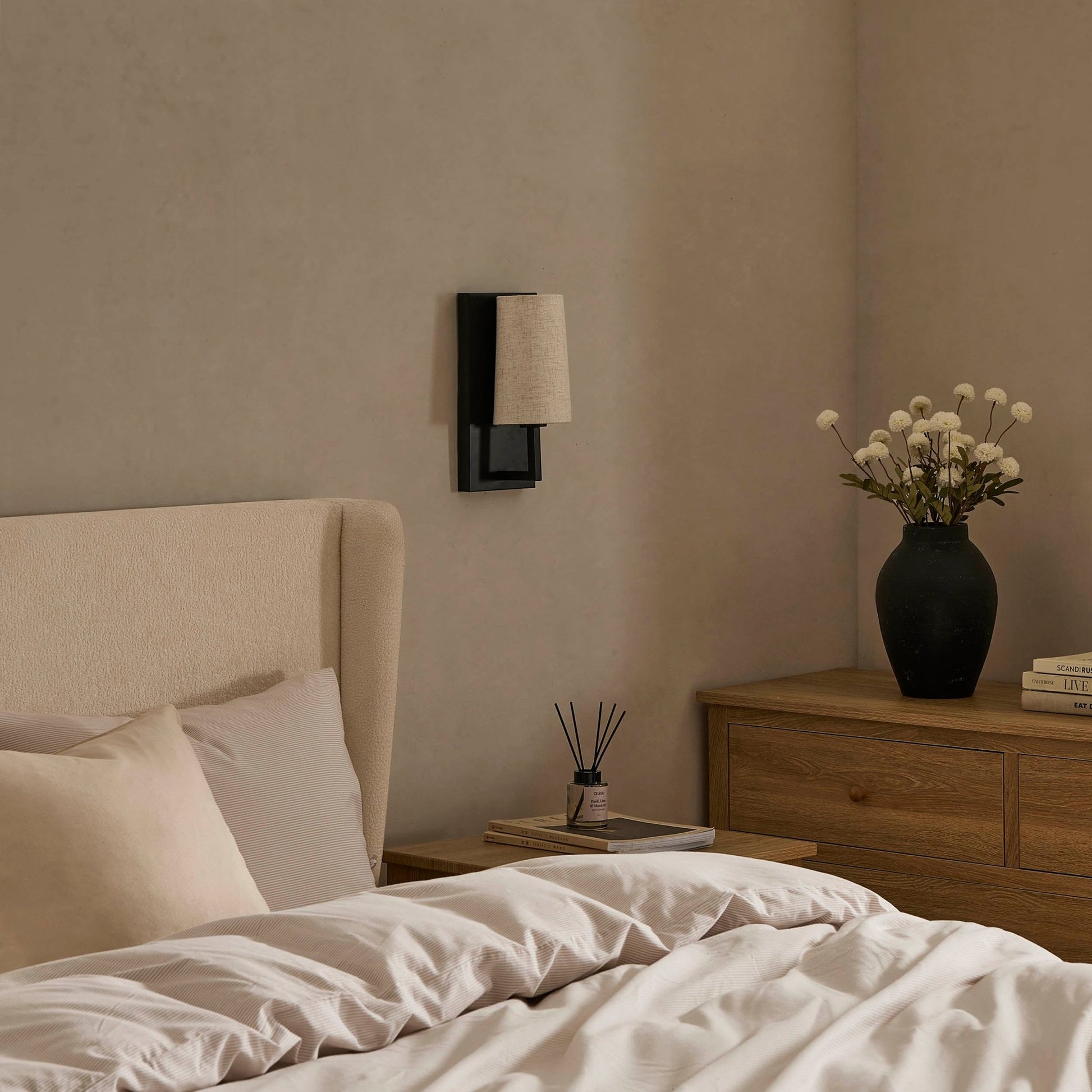 Alban LED Rechargeable Wall Light - Black - DUSK