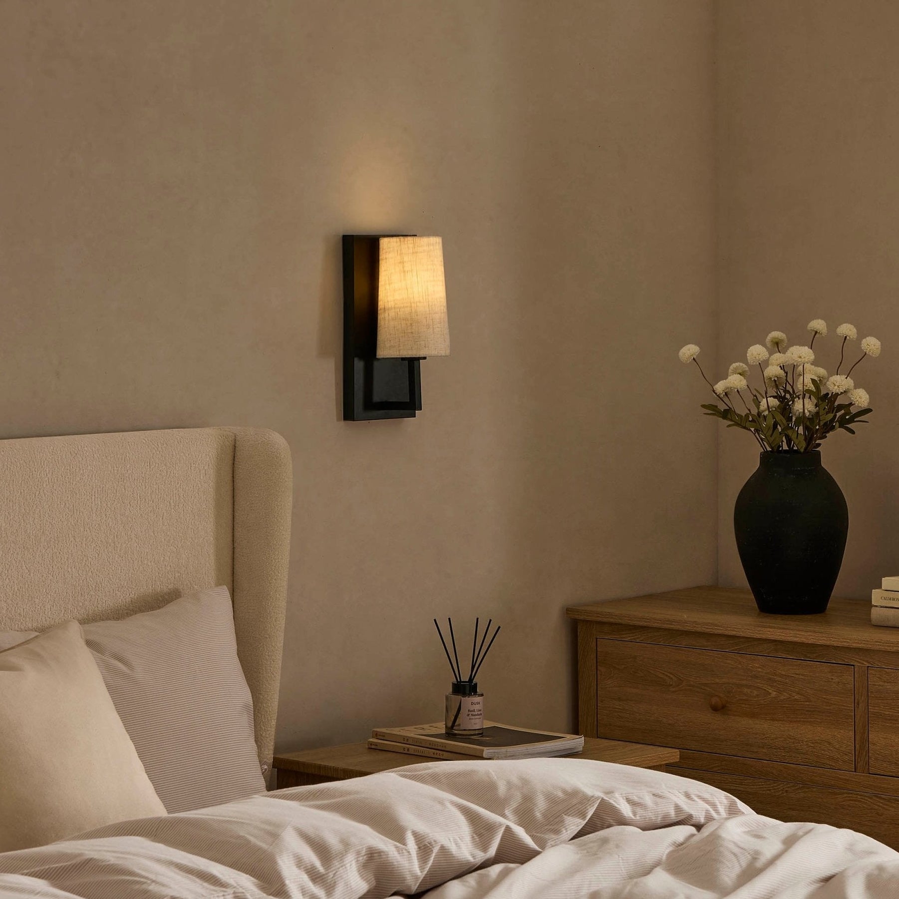 Alban LED Rechargeable Wall Light - Black - DUSK