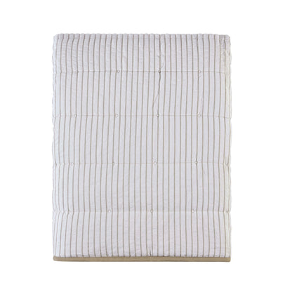 Albi Stripe Seersucker Bedspread - Natural/White - DUSK