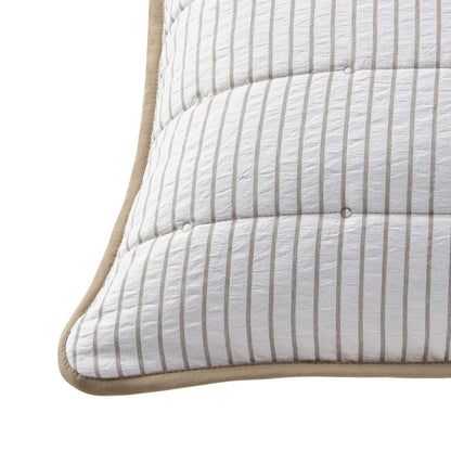 Albi Stripe Seersucker Cushion Cover - Natural/White - DUSK