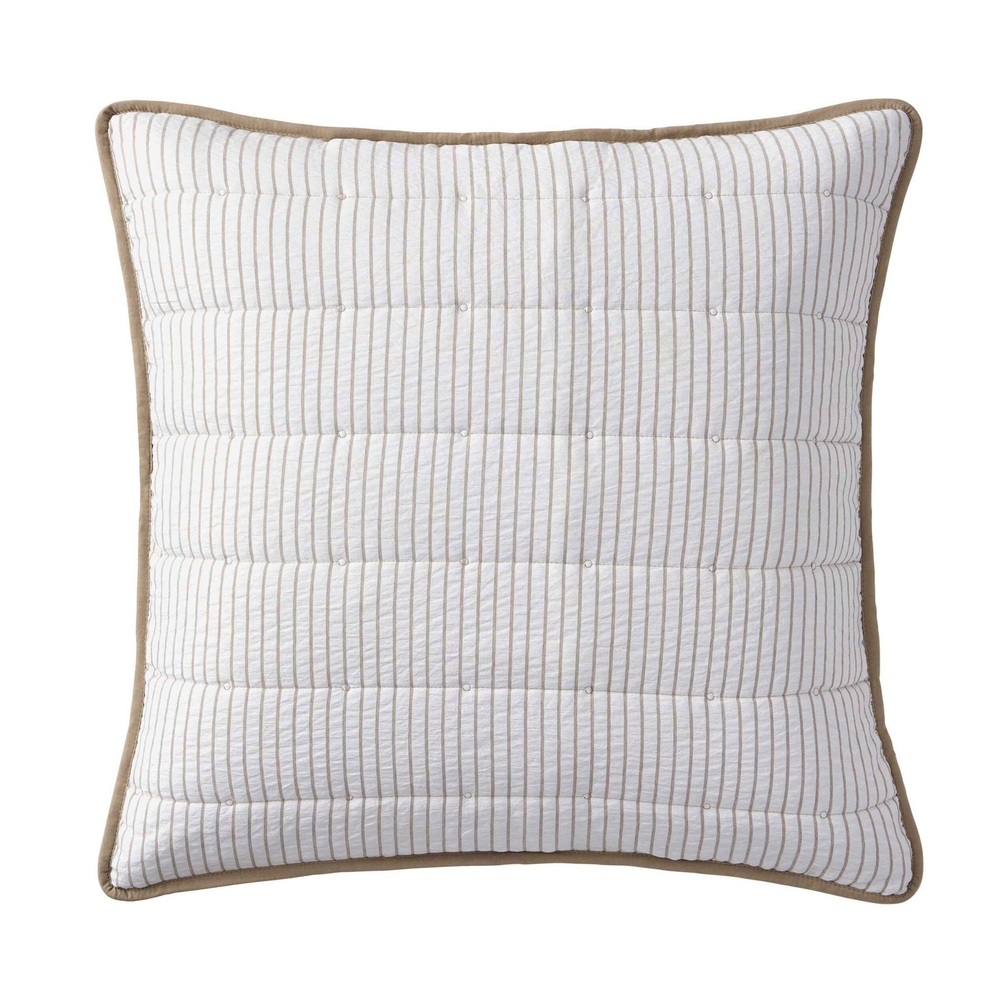 Albi Stripe Seersucker Cushion Cover - Natural/White - DUSK