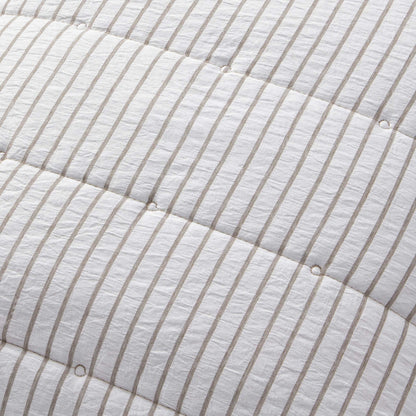 Albi Stripe Seersucker Cushion Cover - Natural/White - DUSK