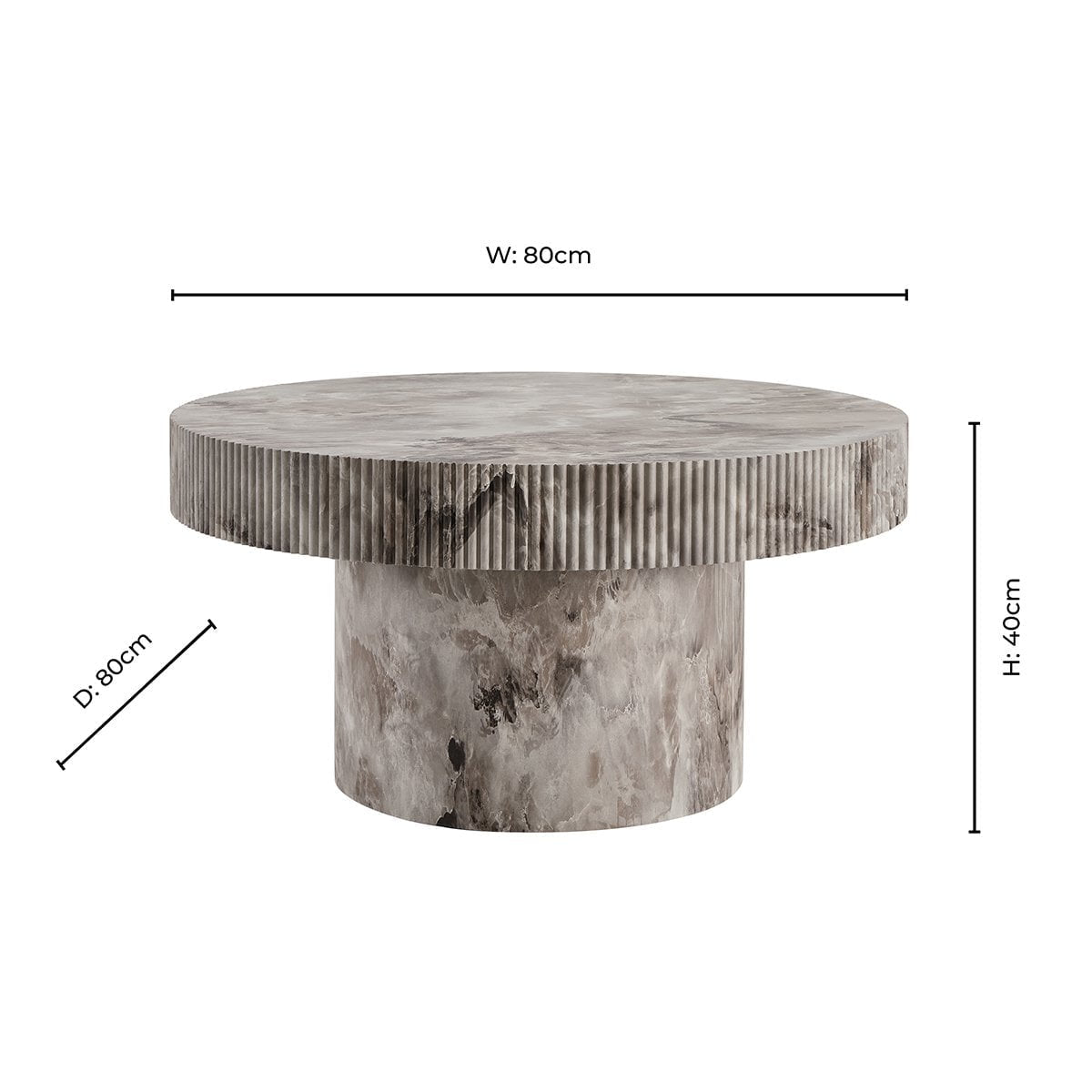 Aleyna Coffee Table - Marble Effect - DUSK