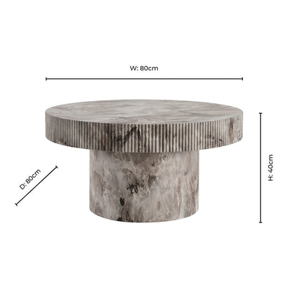 Aleyna Coffee Table - Marble Effect - DUSK