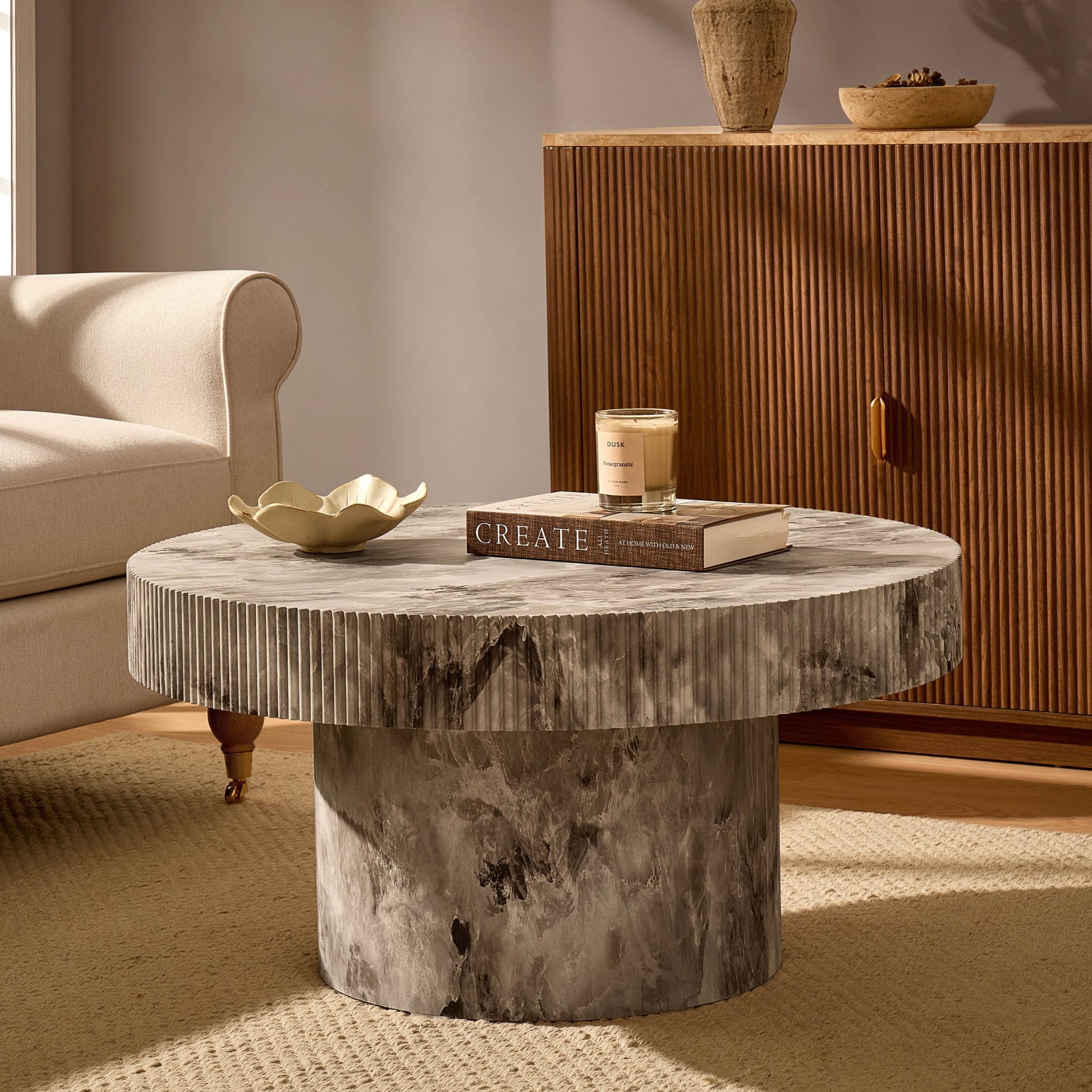 Aleyna Coffee Table - Marble Effect - DUSK