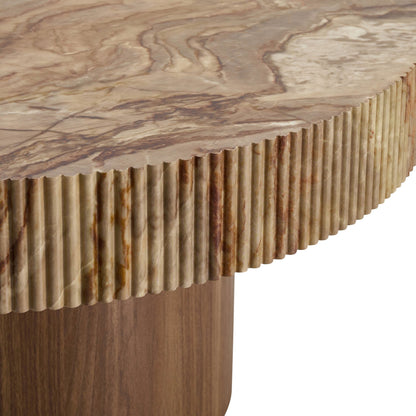 Aleyna Coffee Table - Medium Wood/ Marble Effect - DUSK