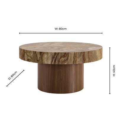 Aleyna Coffee Table - Medium Wood/ Marble Effect - DUSK