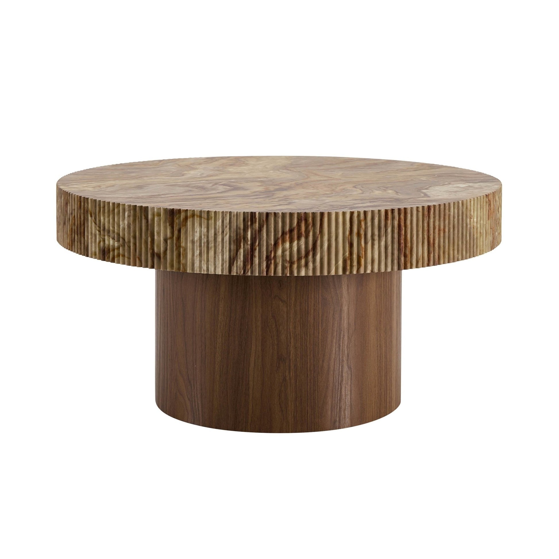 Aleyna Coffee Table - Medium Wood/ Marble Effect - DUSK