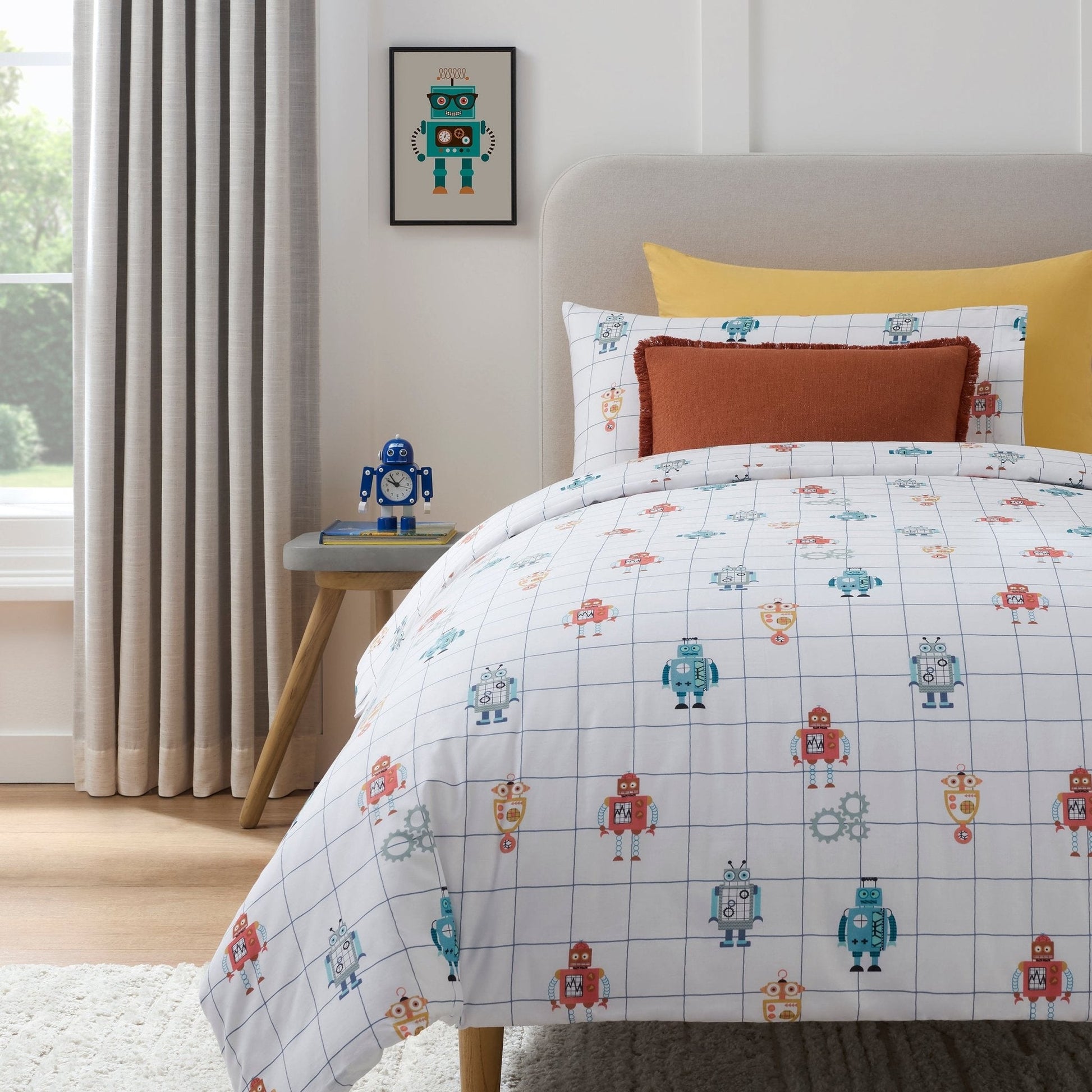 Alfie Robots 100% Cotton Duvet Cover Set - DUSK