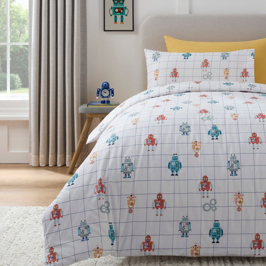 Alfie Robots 100% Cotton Duvet Cover Set - DUSK