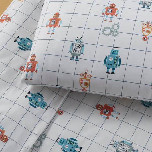 Alfie Robots 100% Cotton Duvet Cover Set - DUSK