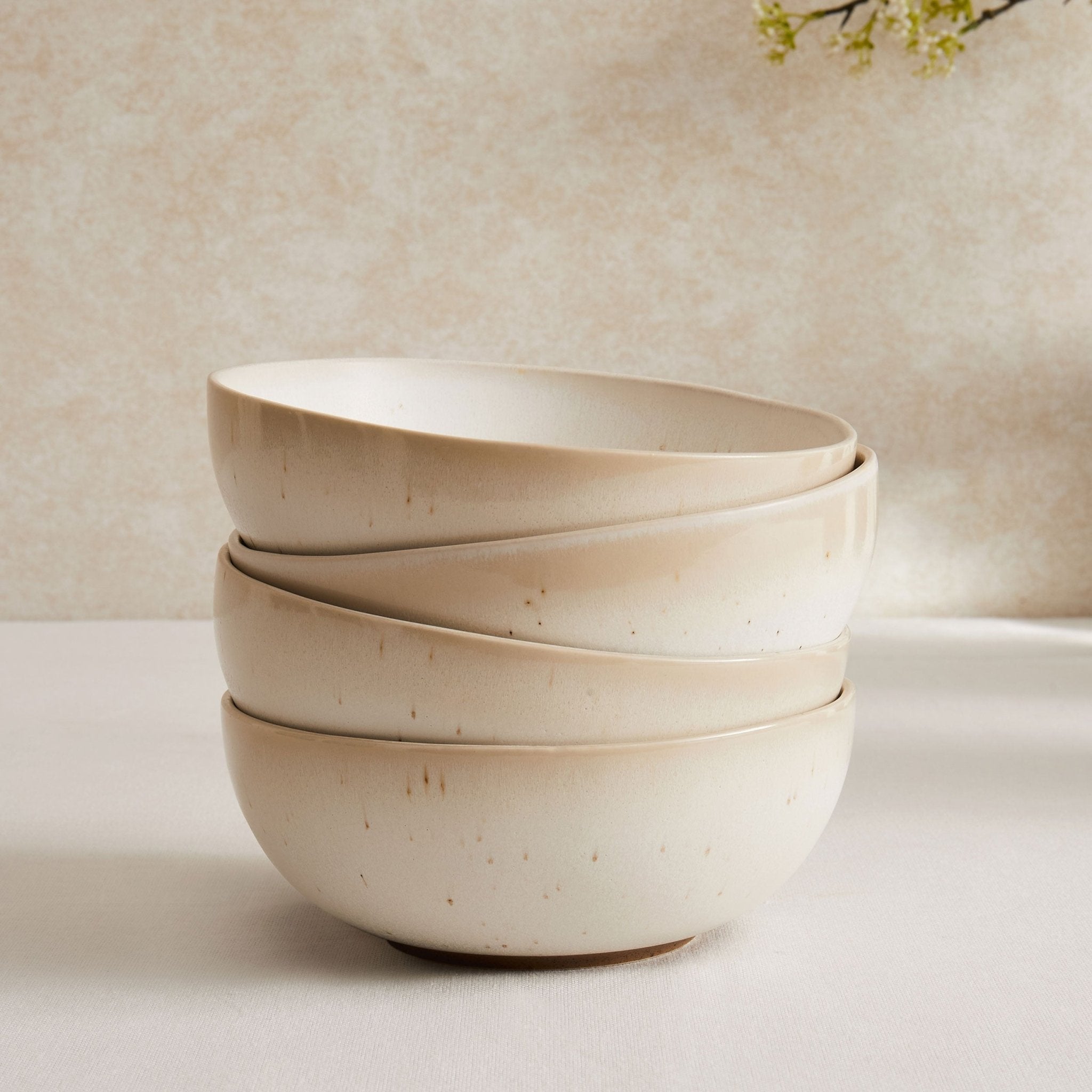 Alfredo Speckled Stoneware Set of 4 Cereal Bowls - DUSK