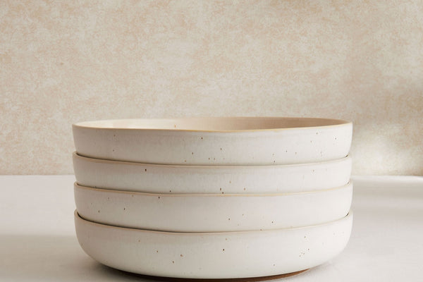 Alfredo Speckled Stoneware Set of 4 Pasta Bowls - DUSK