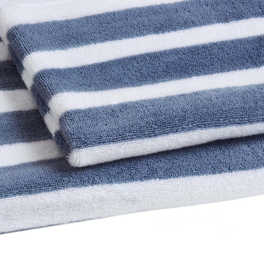 Algarve Luxury Stripe Towel Collection - French Blue - DUSK