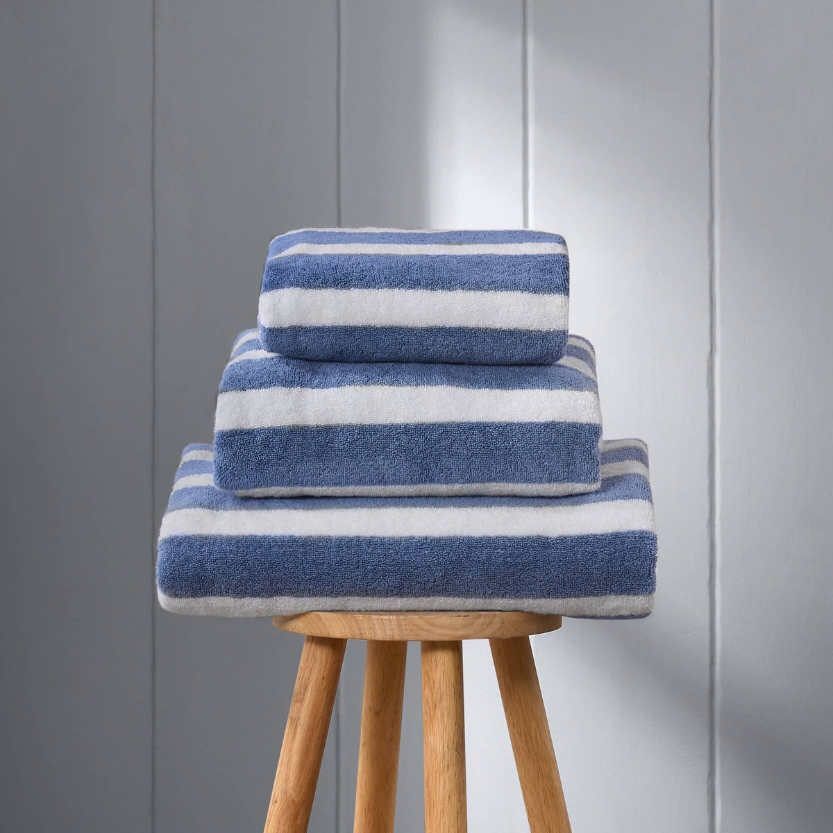 Algarve Luxury Stripe Towel Collection - French Blue - DUSK