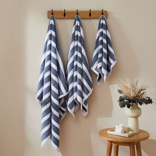 Algarve Luxury Stripe Towel Collection - French Blue - DUSK