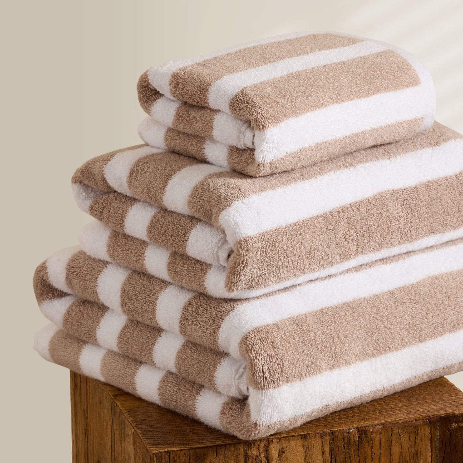 Algarve Stripe Towel Collection - Natural - DUSK