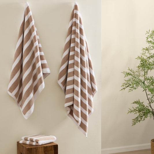 Algarve Stripe Towel Collection - Natural - DUSK