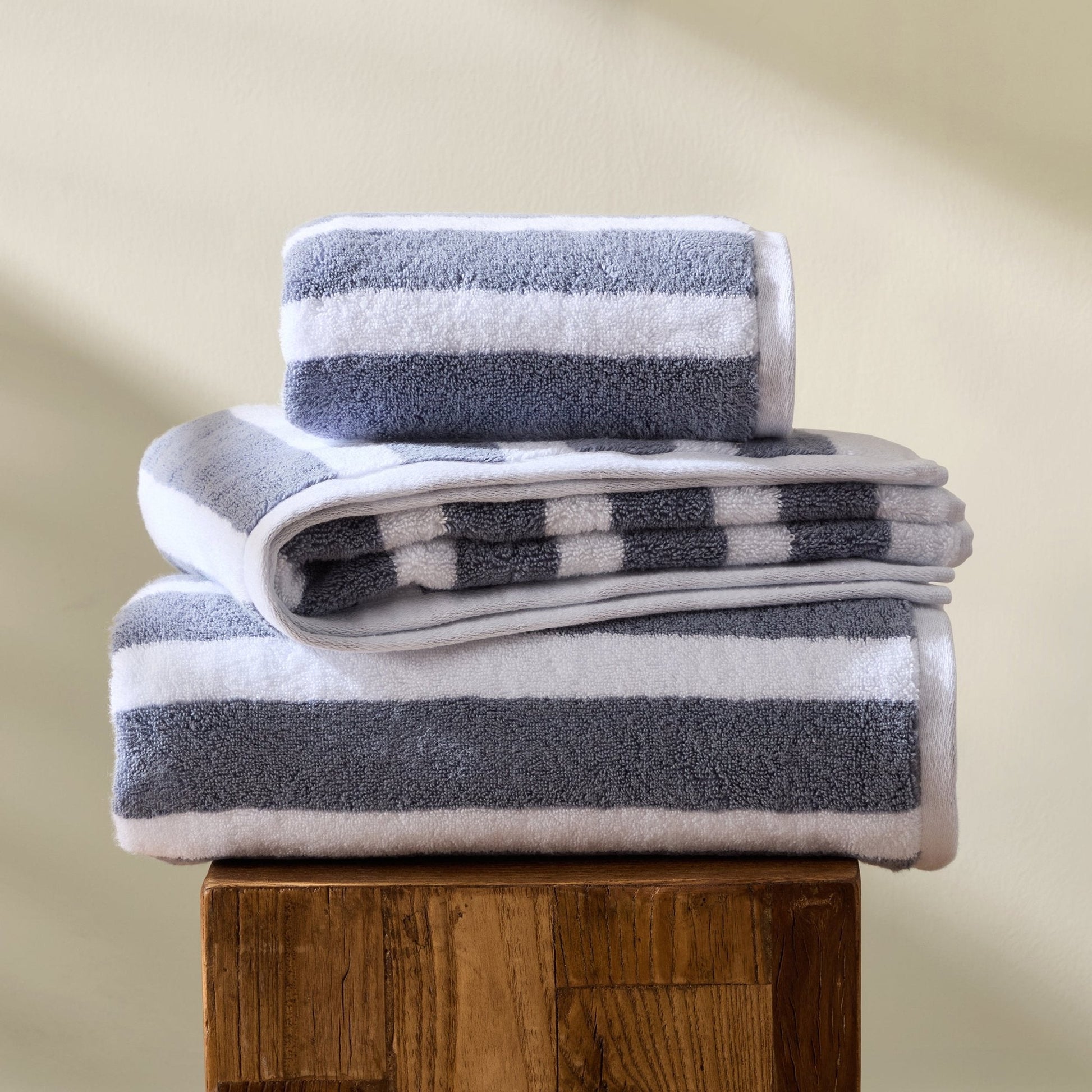 Algarve Stripe Towel Collection - Smokey Blue - DUSK