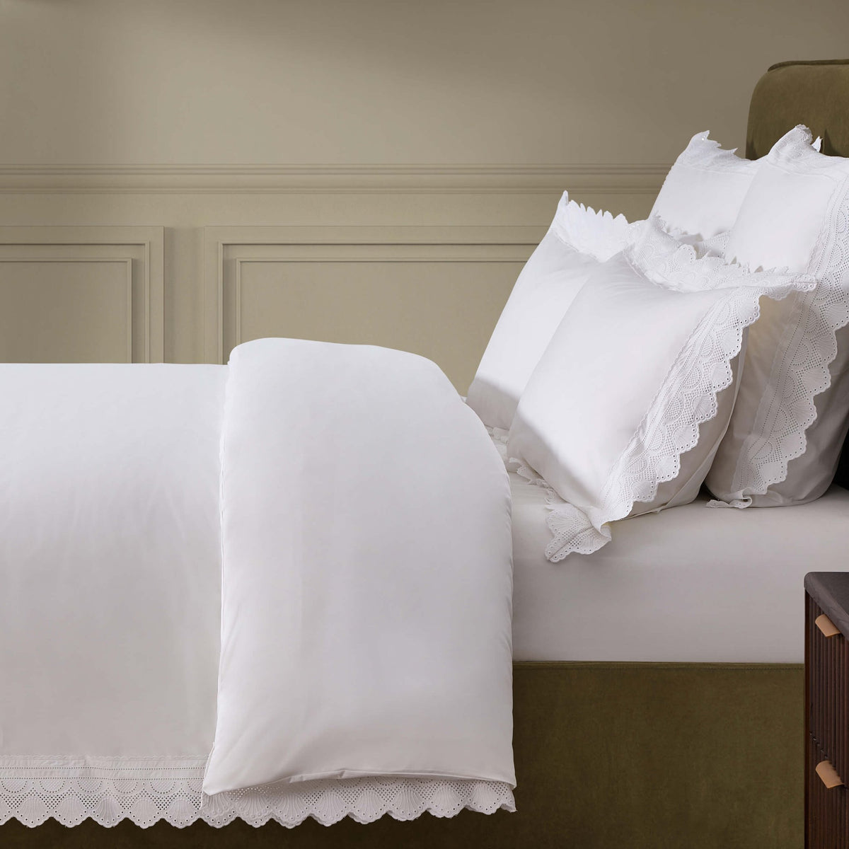 Alice 200 Thread Count Duvet Cover - White - DUSK