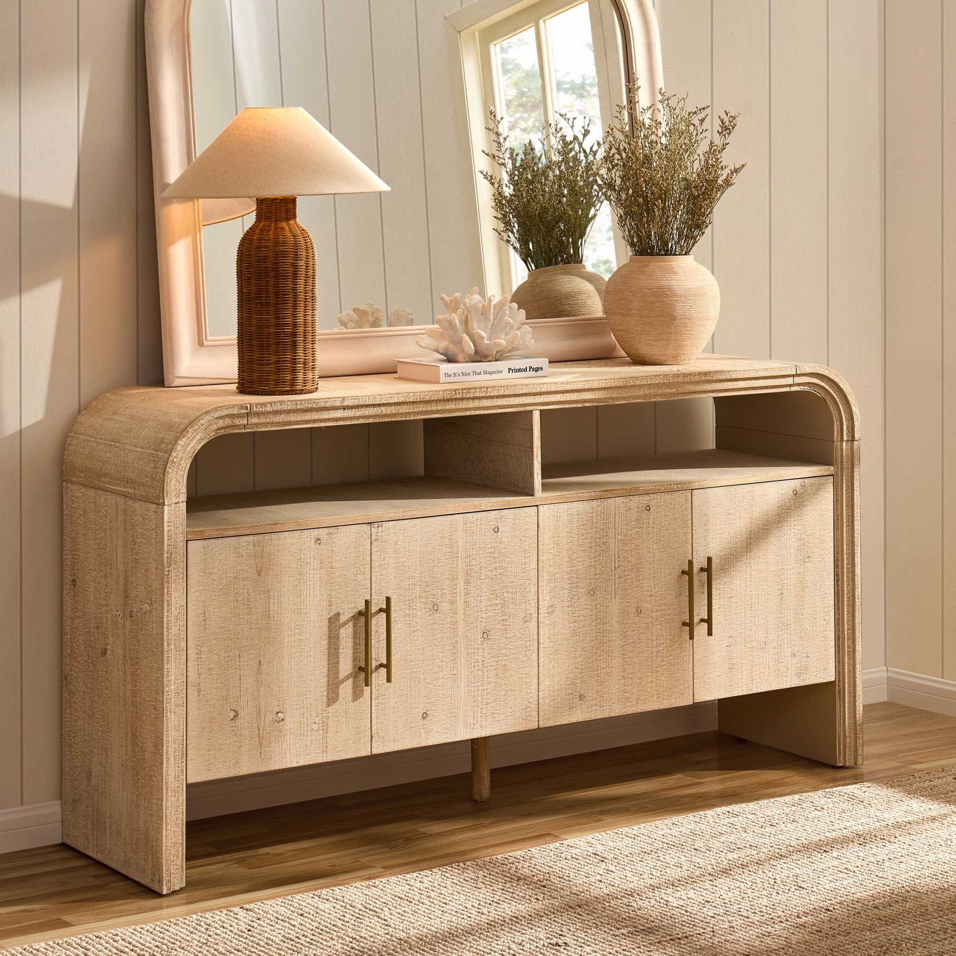 Alora 4 Door Sideboard - Washed Wood - DUSK