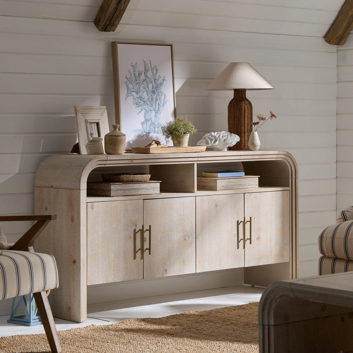 Alora 4 Door Sideboard - Washed Wood - DUSK