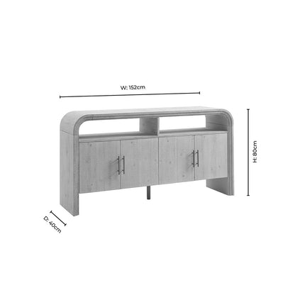 Alora 4 Door Sideboard - Washed Wood - DUSK