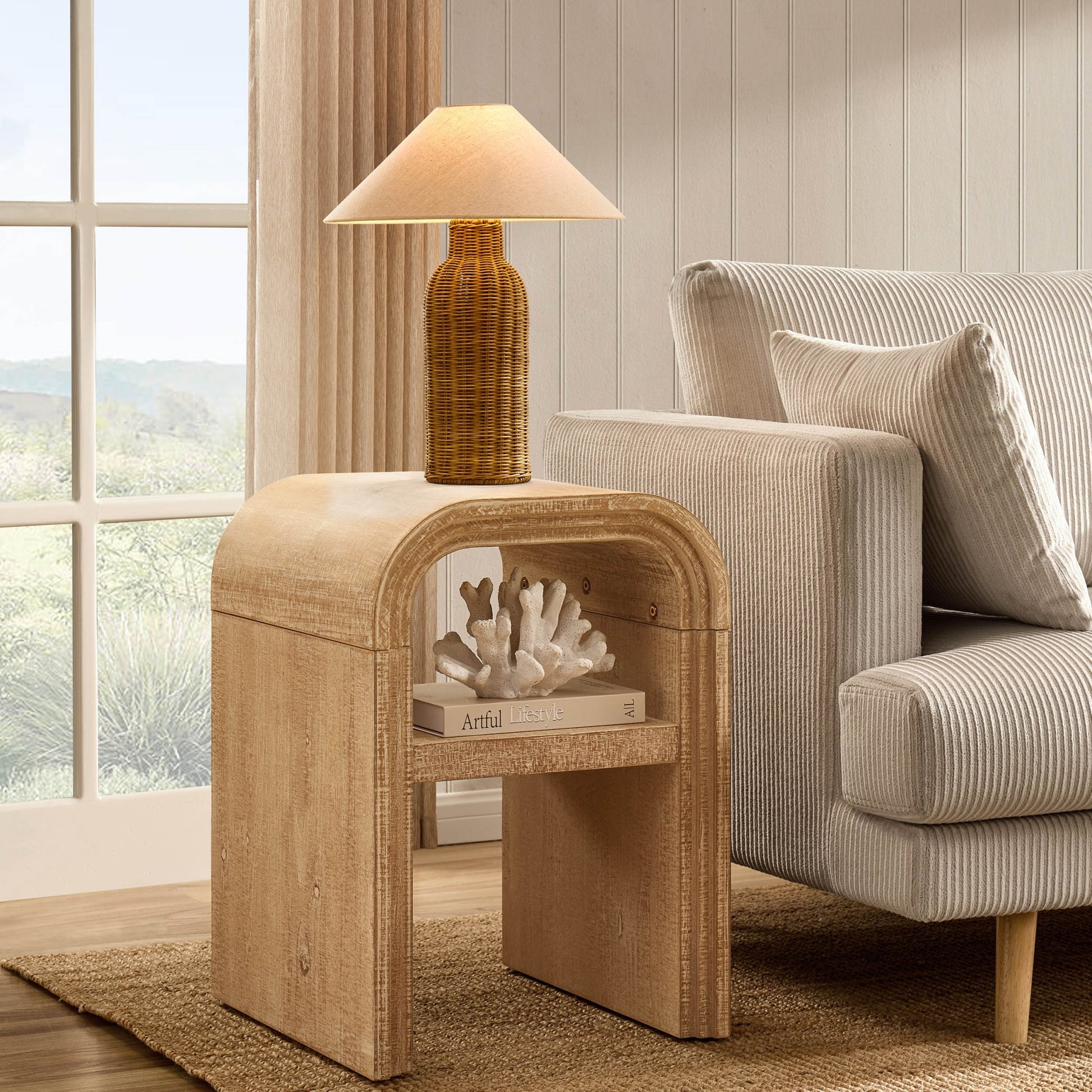 Alora Side Table - Washed Wood - DUSK