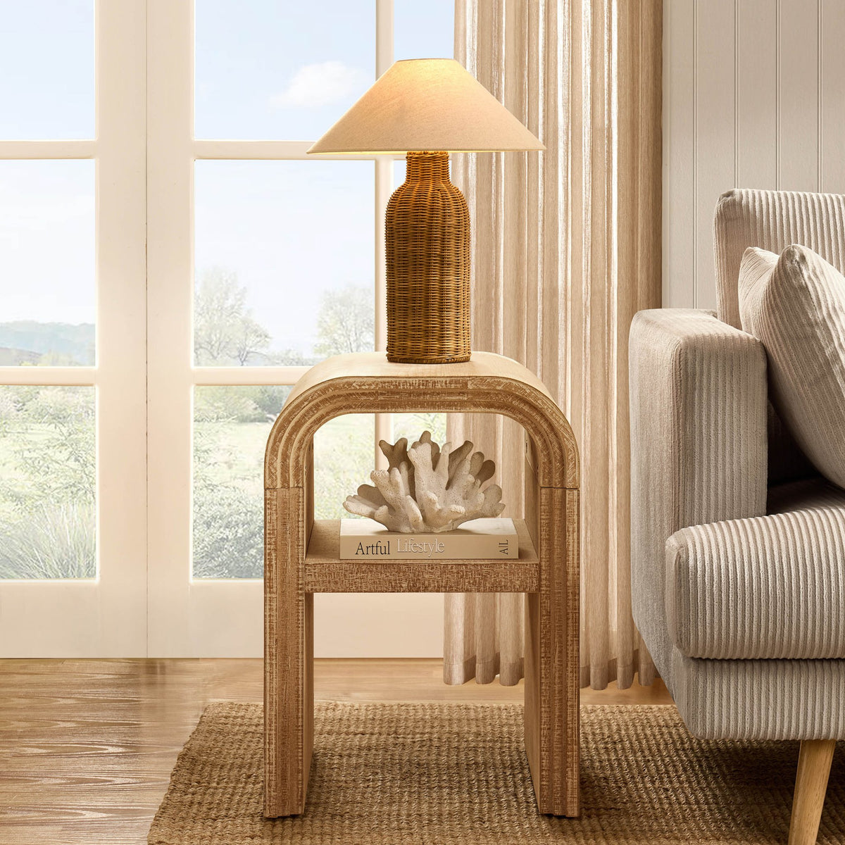Alora Side Table - Washed Wood - DUSK