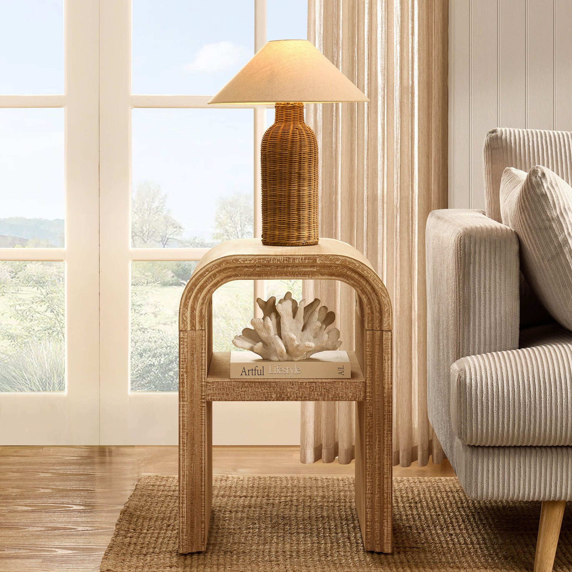 Alora Side Table - Washed Wood - DUSK