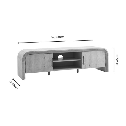 Alora Tv Unit for TVs up to 60" - Washed Wood - DUSK