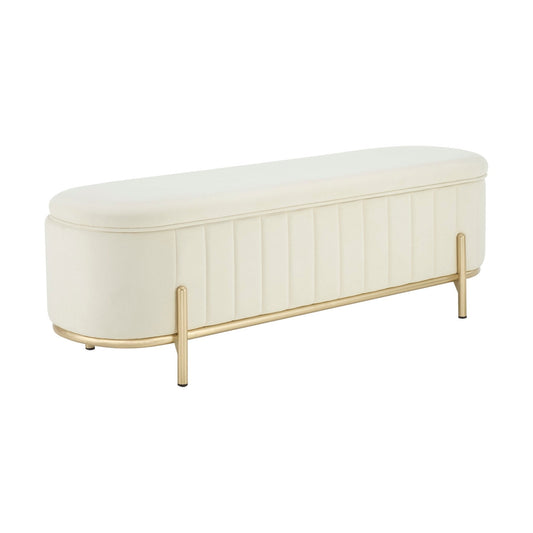 Altrincham Panelled Storage Ottoman - Ecru - DUSK