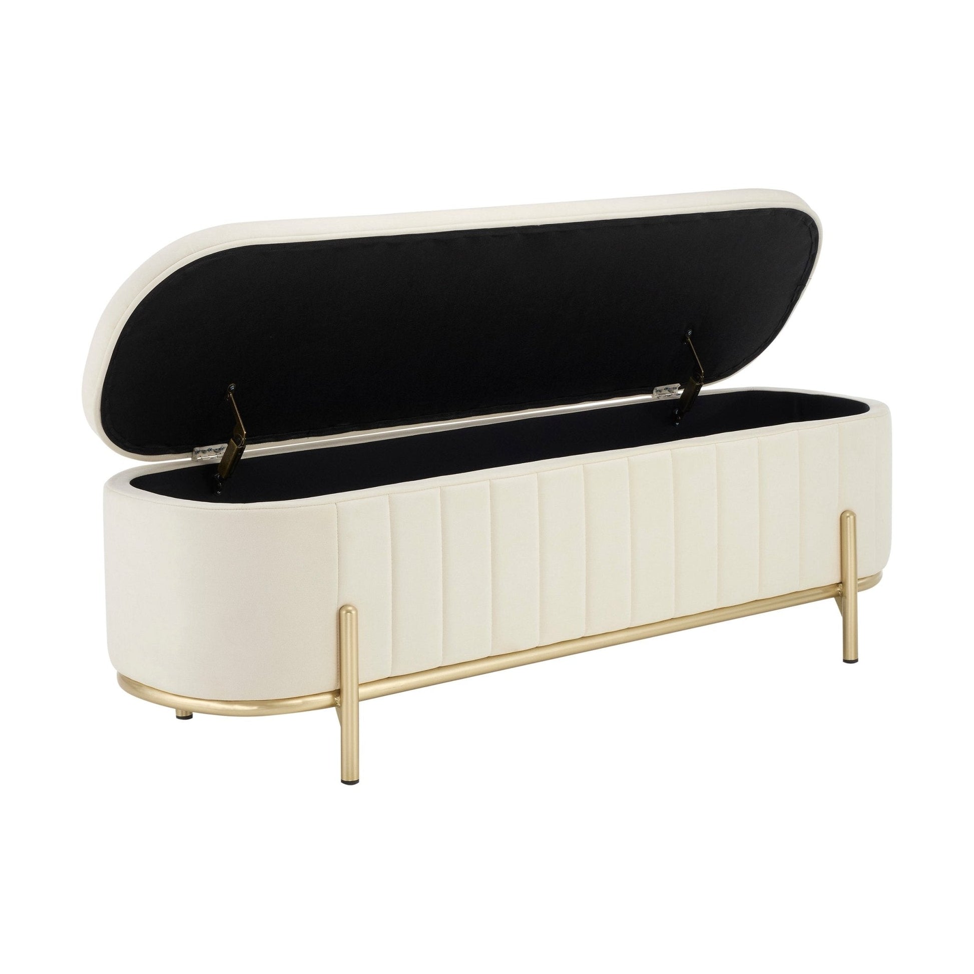 Altrincham Panelled Storage Ottoman - Ecru - DUSK