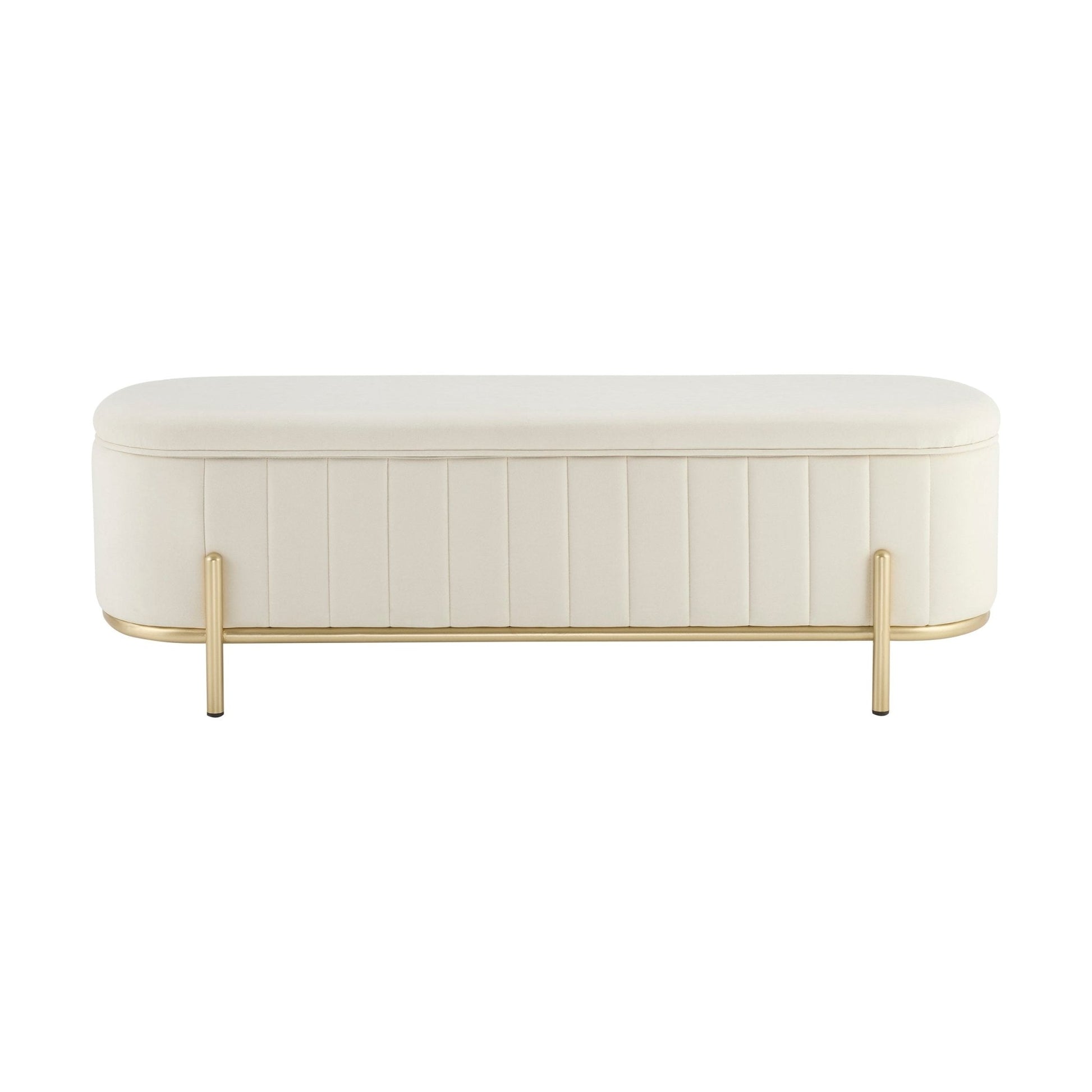 Altrincham Panelled Storage Ottoman - Ecru - DUSK