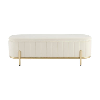 Altrincham Panelled Storage Ottoman - Ecru - DUSK